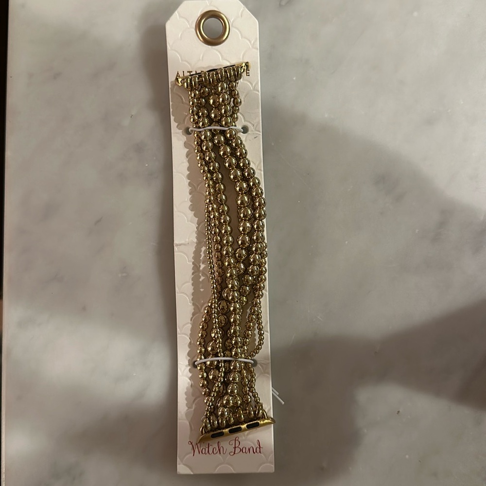 Beaded smart watch band